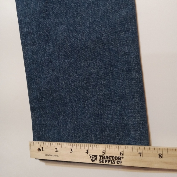 Y2K Western Hard Tail Jean Durable USA Cowgirl Mid Rise Mid Blue 26 Straight Zip - Picture 14 of 14